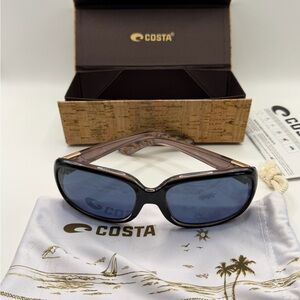 Costa Del Mar 6S9041 GANNET Sunglasses Shiny Black / Hibiscus w/case (women’s)